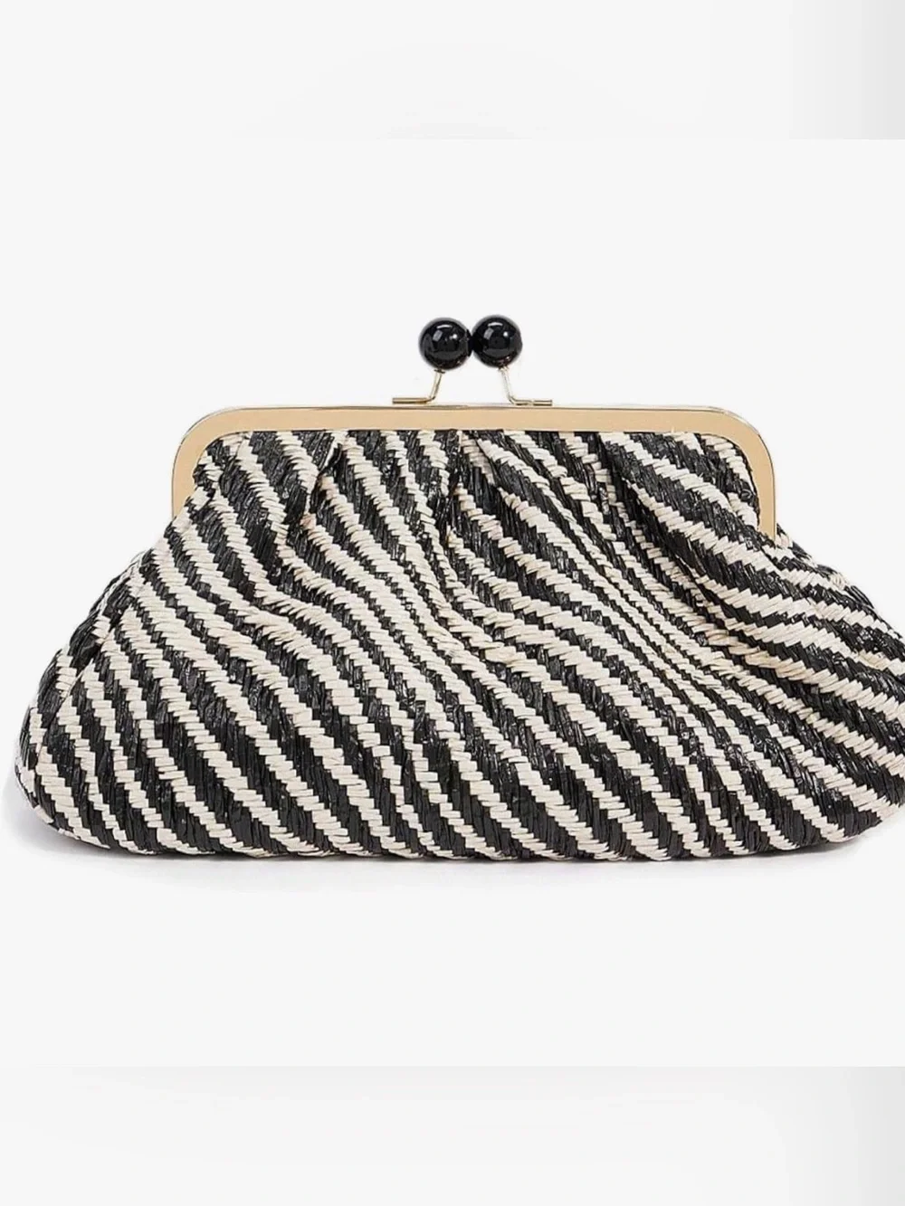 NEW Black & White Woven Bohemian Clutch